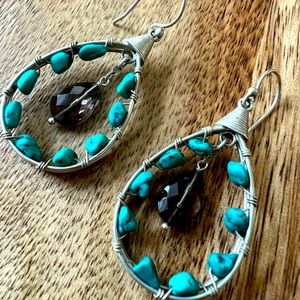 Silpada sterling silver and turquoise earrings
